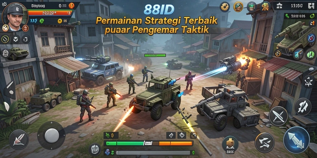 Tangkapan layar dari gameplay intens dan strategis 88ID.