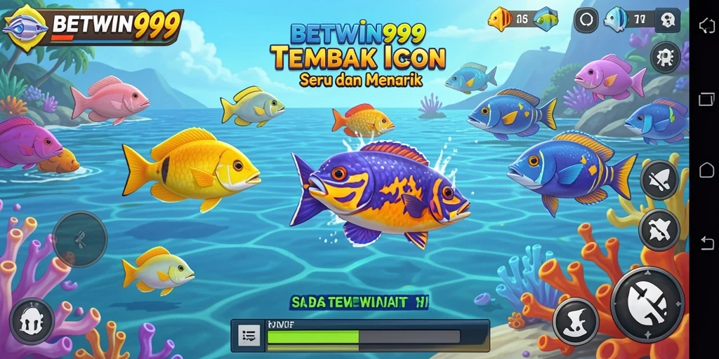 Tampilan gameplay seru BETWIN999 dengan aksi menembak ikan.