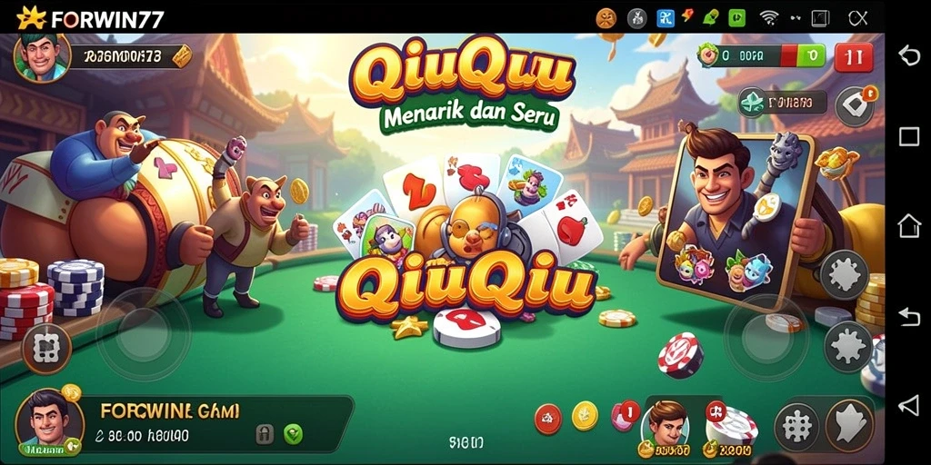 Tampilan gameplay QiuQiu yang seru dan mendebarkan.