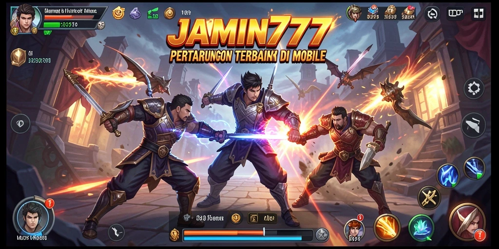 Tampilan gameplay seru dalam pertarungan yang intens di JAMIN777.