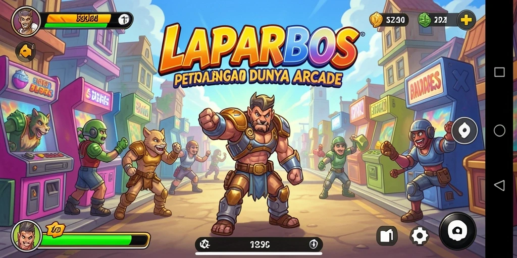 Tangkapan layar menampilkan aksi seru dalam game Arcade LAPARBOS.