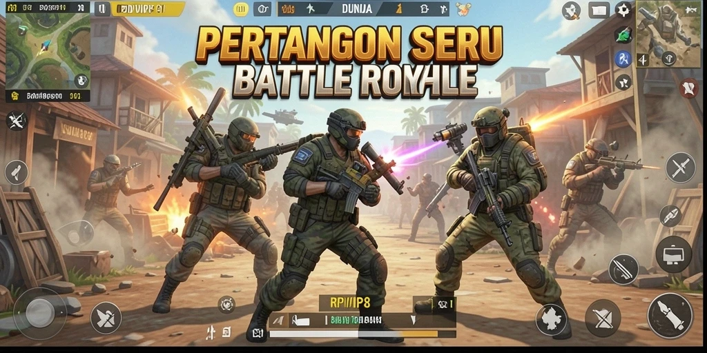 Tampilan menegangkan dari gameplay Battle Royale RPVIP8 penuh aksi.