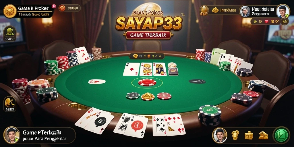 Tampilan menarik dari gameplay Poker di SAYAP33.