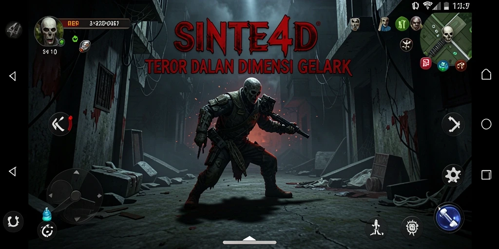 Gameplay menegangkan di dunia gelap SINTE4D dengan monster menyeramkan.