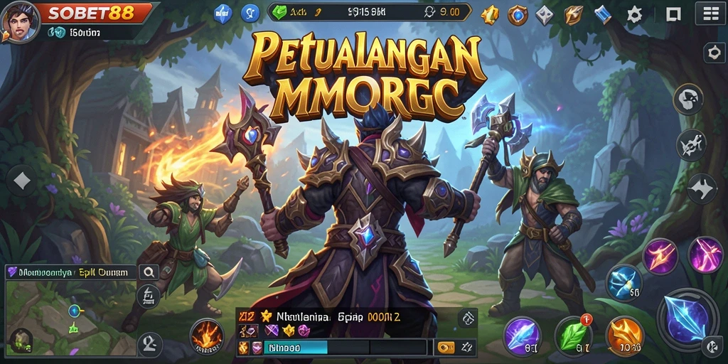 Tampilan gameplay epik dari SOBET88 yang menunjukan petualangan MMORPG yang menarik.