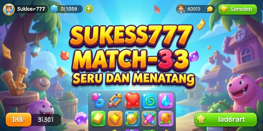 Screenshot gameplay SUKSES777 menampilkan aksi pencocokan elemen yang seru.